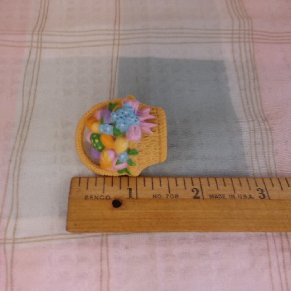 Hallmark Easter Egg Basket Plastic Pin Vintage - image 6